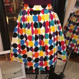 Polkadot pleated skirt with pockets